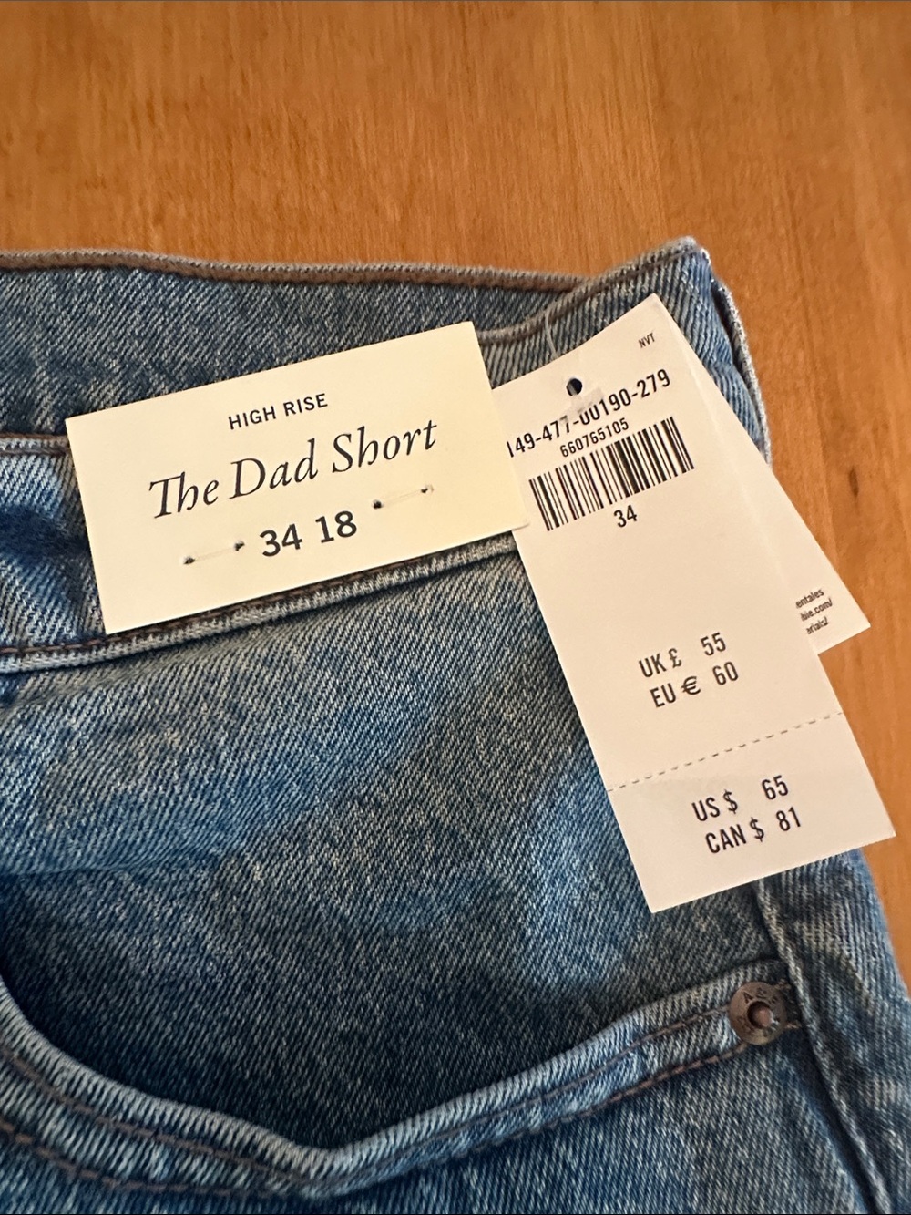 Abercrombie & Fitch Light Wash High-Rise Dad Shorts